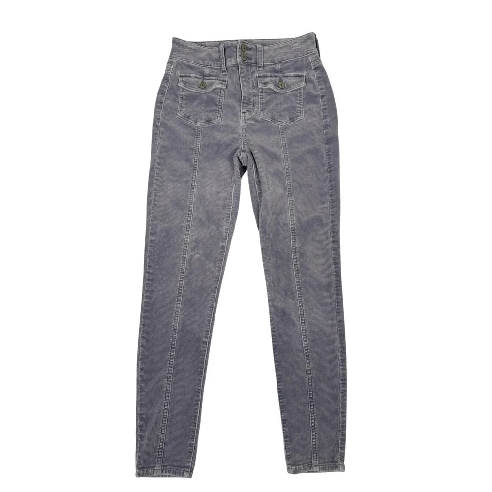American Eagle Lavender Corduroy High‎ Rise Skinny Jeans 2 Button
